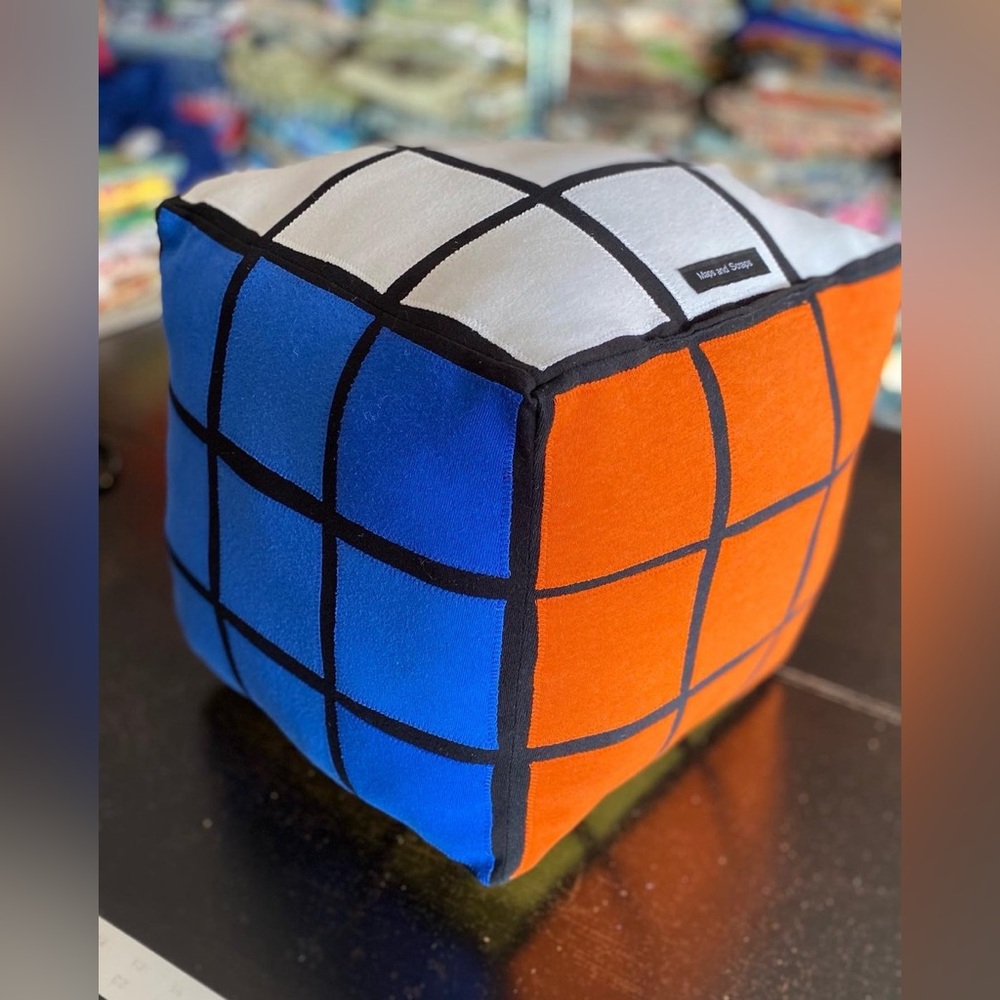 Rubik’s cube pillow Upcycled handmade solved version